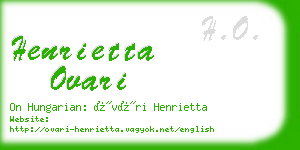 henrietta ovari business card